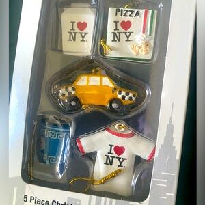 Kurt Adler 1.2-Inch to 1.5-Inch I Love NY Miniature Ornament Set (Christmas)